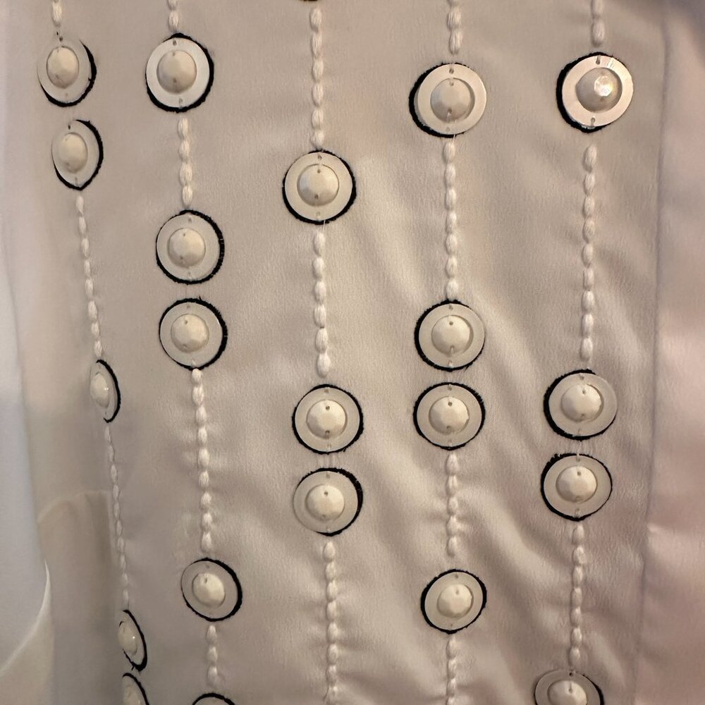 ✨ NWT Ann Taylor Ivory Sleeveless Blouse w/ Stud & Embroidery Detail – Size 18